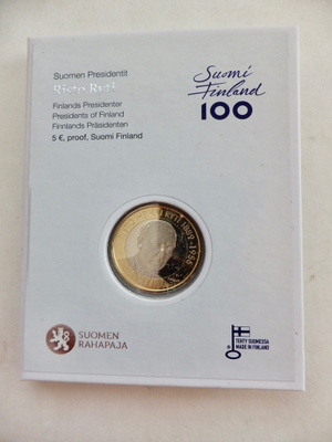 Suomi 5 Euro 2017 Presidentti Ryti PROOF Alkup Pakkaus