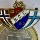 Merkki NCF 1910 Pyöräily Norja Suomi Lippu 1953 Hopeaa 925 - pikkukuva 1