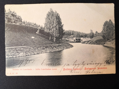 VANHA Postikortti Saimaan kanava 1903