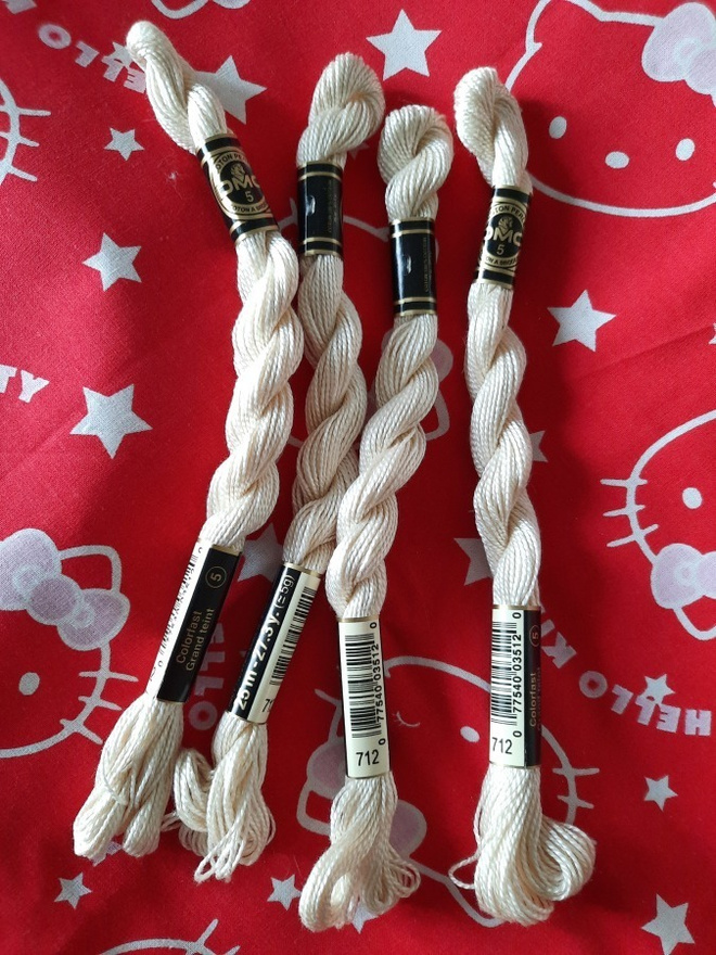 Dmc cotton pearl 5 , helmilanka 5 väri 712