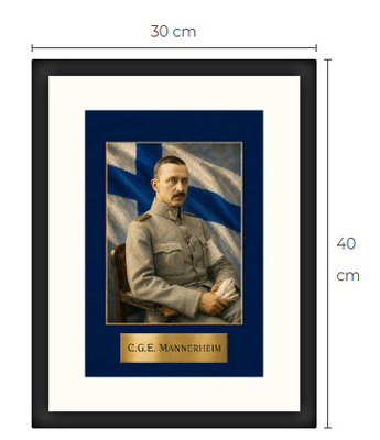 Uusi Mannerheim art print kehystetty 30 cm x 40 cm