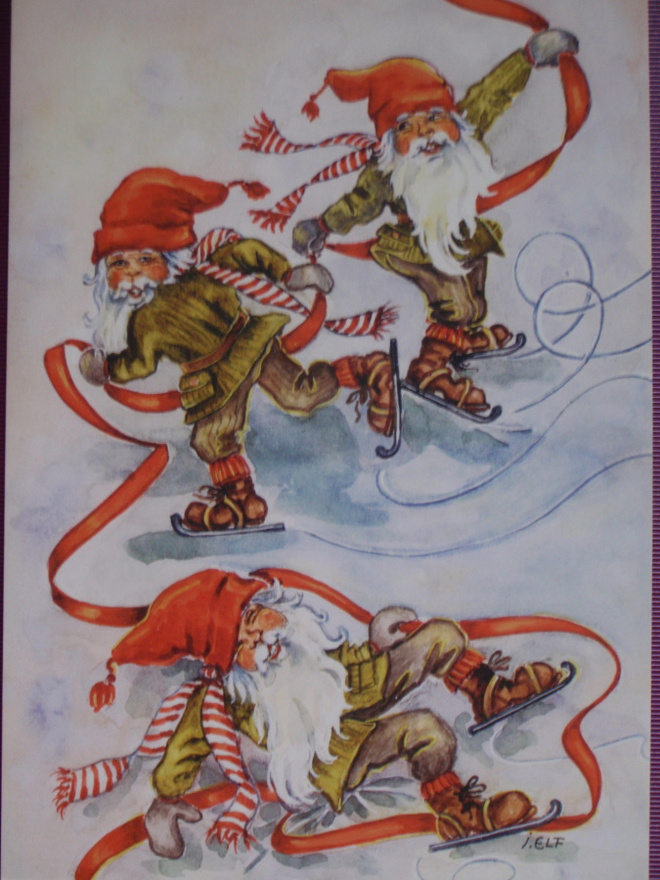 Ingrid Elf tontut luistelemassa ruots.