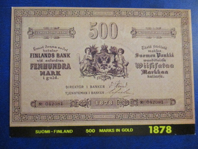SUOMISETELI POSTIKORTTI - 500 MK 1878  (K15-S116)