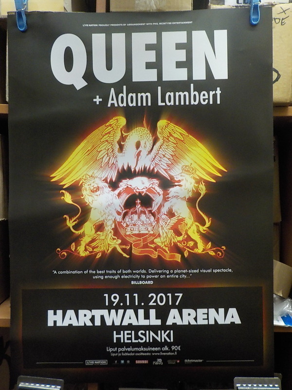 QUEEN + ADAM LAMBERT HELSINGIN KEIKKA JULISTE+