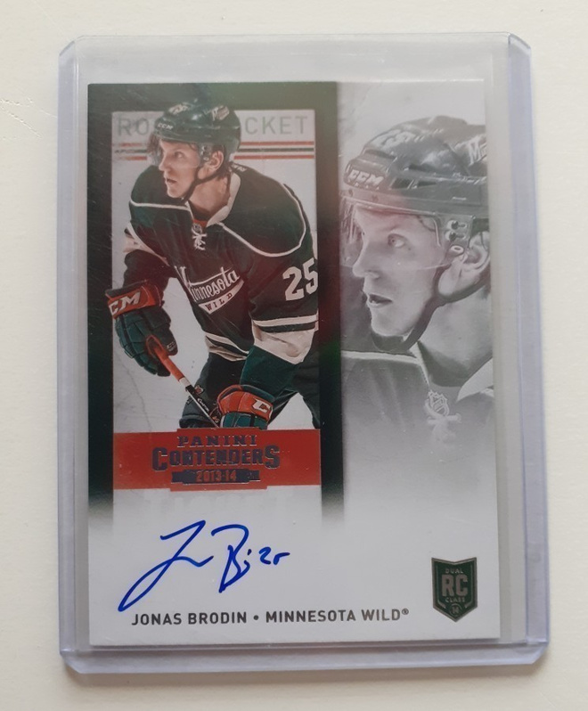 13-14 Contenders Jonas Brodin Rookie Ticket VARIATION