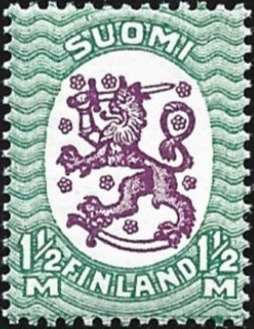 1929 M-17 Saarinen 1½ mk vihreä/lila ** LaPe 142 B vp