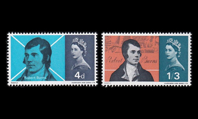 Iso-Britannia 408-9x ** Runoilija Robert Burns (1966)