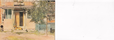 Carl Larsson: Koira huilii rappusella       b628