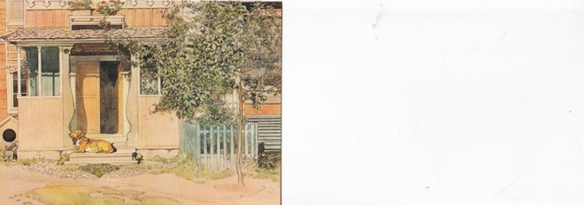 Carl Larsson: Koira huilii rappusella       b628