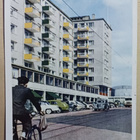 Turku, katunäkymä, pyöräilijä ja autoja, p. 1975 - pikkukuva 1