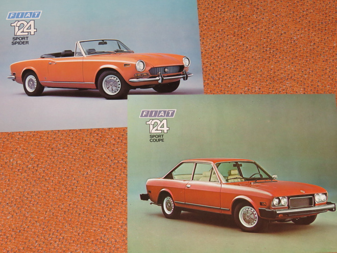 1976 Fiat 124 Coupe / Spider esite 2 kpl - KUIN UUSI