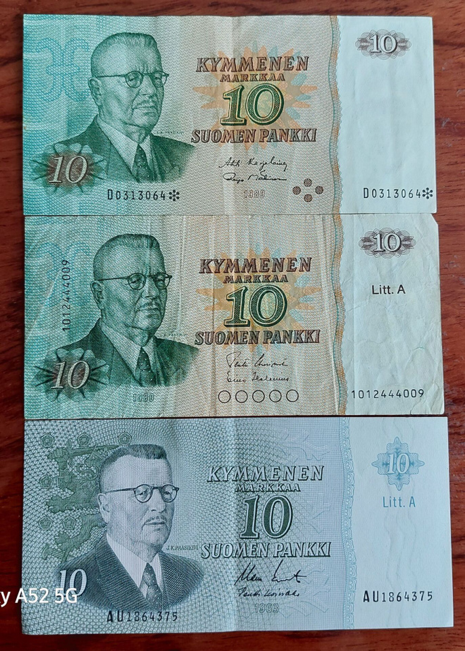 36 kpl Suomalaisia MK seteleitä
