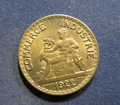 50 centimes 1922 Ranska