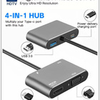 4-in-1 USB-C - HDMI & VGA & USB 3.0 & PD -adapteri #30510 - pikkukuva 4
