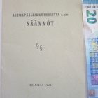 VANHA Vihko Säännöt Rautatie Asemapäällikköyhdistys 1946 - pikkukuva 1