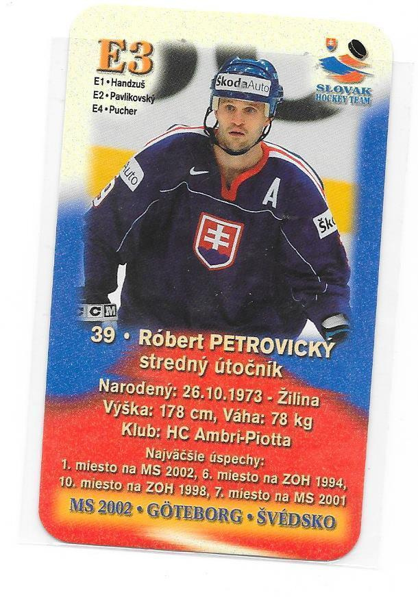 2002 Slovakian Kvarteto #E3 Robert Petrovicky ex- Kalpa