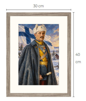 Uusi Mannerheim art print kehystetty 30 cm x 40 cm