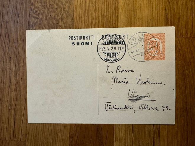 Ehiökortti 1929