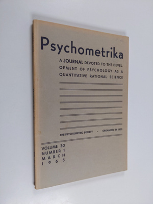 psychometrika Vol. 30, number 1 march 1965 : a journal de...