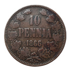 10 Penniä 1866 - Variantti 1.6 Päällelyönti - harvinainen... - pikkukuva 1