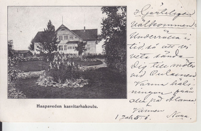 Haapavesi kasvitarhakoulu kortti 1914