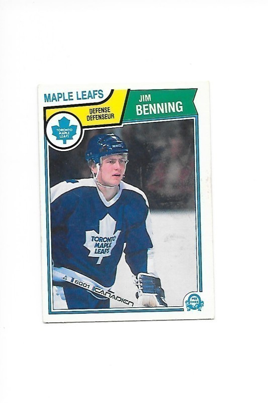 1983-84 OPC #326 Jim Benning Toronto Maple Leafs