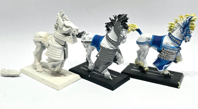 WHFB - 3kpl High Elf Silver Helms ratsuja [F84]