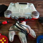 Nintendo 64 Clear Red konsoli JAPANI - pikkukuva 2