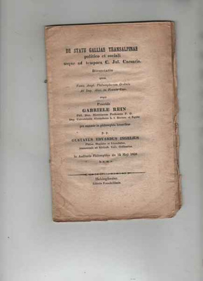 Rein & Ingelius: De statu Galliae transalpinae .., 1850, vk