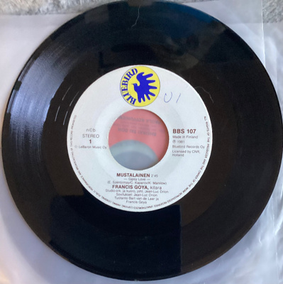 7" single Francis Goya Mustalainen/Tumma yo