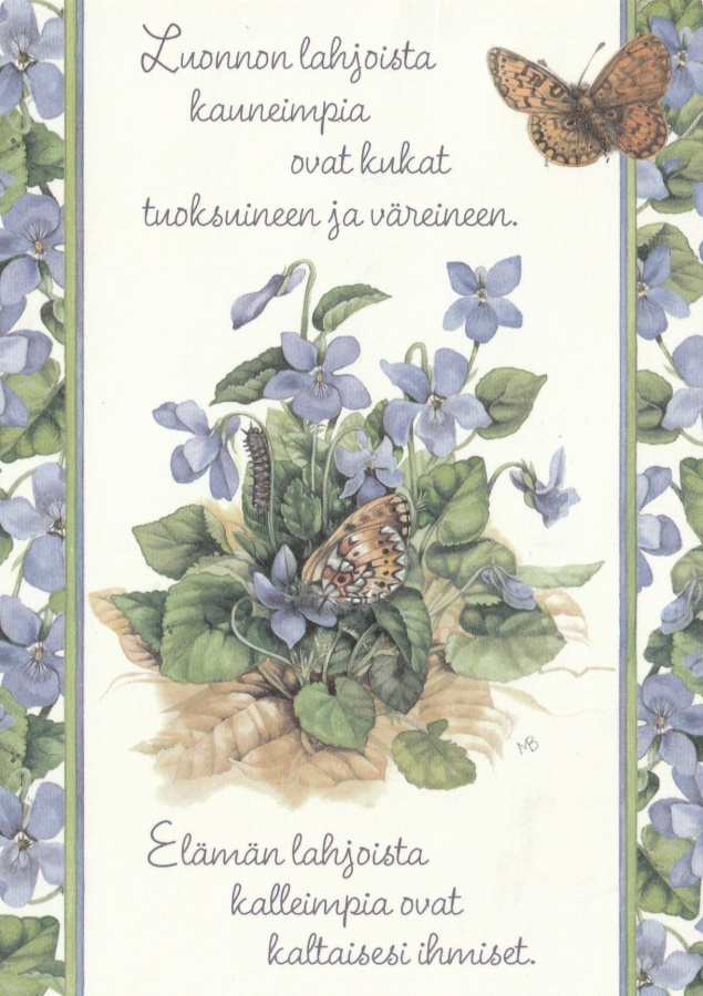 Marjolein Bastin - Orvokkeja - perhoset - lause