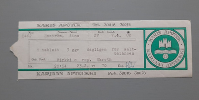 signatuuri Karjaan apteekki -70