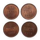1 Penni 4 kpl. 1909-1913 Hyväkuntoinen erää! - pikkukuva 3