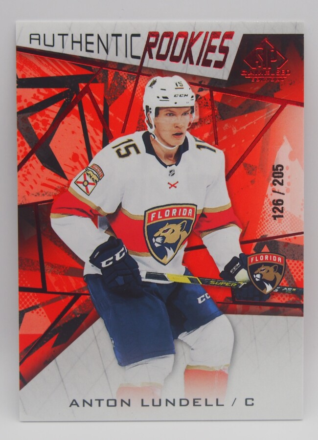 2021-22 Sp game used Red fragment Anton Lundell /205
