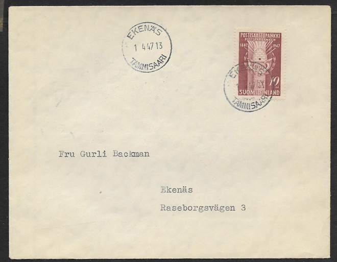 Postisäästöpankki 60v 1947 FDC (LAPE 329)
