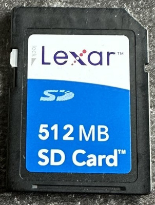 512Mb Lexar SD muistikortti