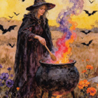 Halloween noidan padasta nousee värilliset lieskat - pikkukuva 1