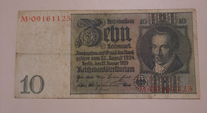 Reicshbanknote 10mark, 1910