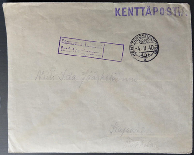 Talvisodan kenttäpostikirje 1940, Kpk 22 JR 25