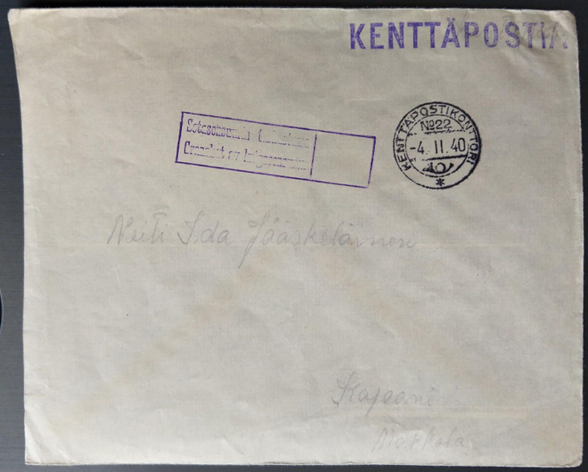 Talvisodan kenttäpostikirje 1940, Kpk 22 JR 25