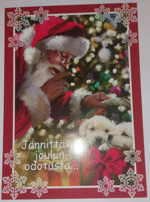 Joulukortti kiiltopinnalla