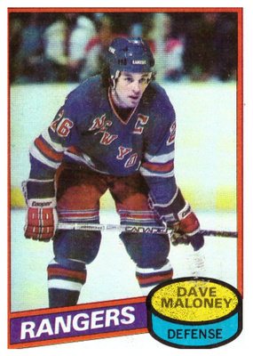 Legenda DAVE MALONEY New York Rangers 1980 Topps #1