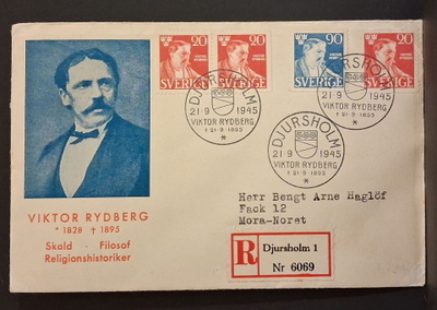 Ruotsi - Fa-361-362 sarja FDC - 1945