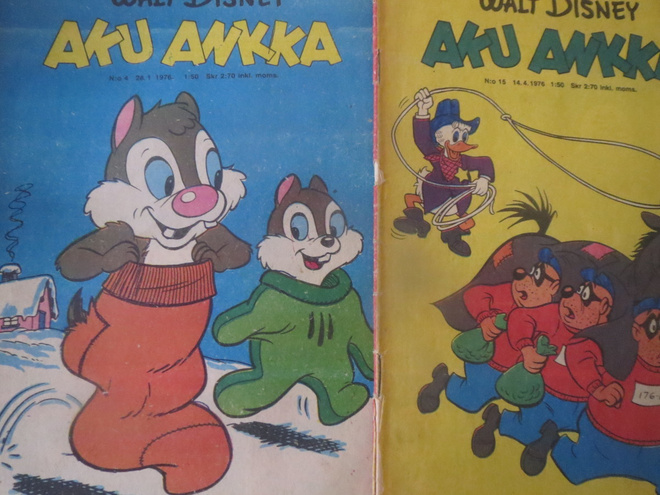 Aku Ankka # 4, 15, 21, 24 ja 43/1976
