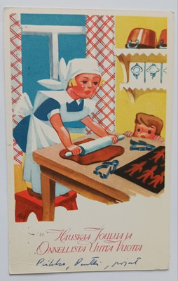 Asmo Alho: Lapset leipovat joulupipareita, p. 1954 + Tubi-jm
