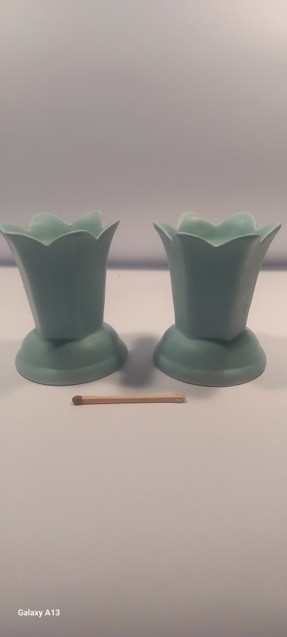 2 x Arabia kynttilänjalka. Art Deco tyyli.
