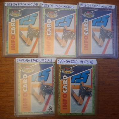 1993-94 Stadium Club -Info Cards 5Kpl