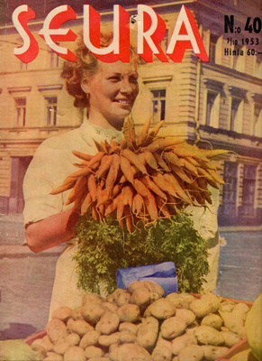 Seura n:o 40 1953 Kuuselan vävyjen ensikohtaus. Avaruusromaa