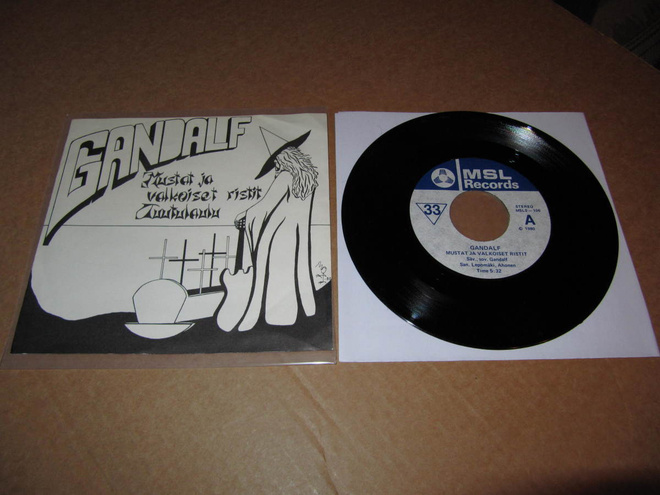 Gandalf 7" Mustat Ja Valkoiset Ristit,PS v.1980 RARE! PROGE!