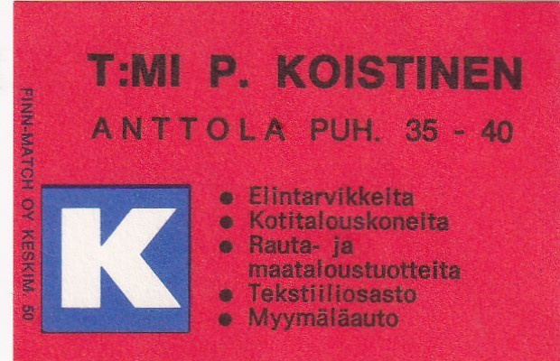 Anttola, T:mi P. Koistinen     b585